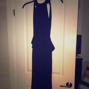 Long black low cut gown